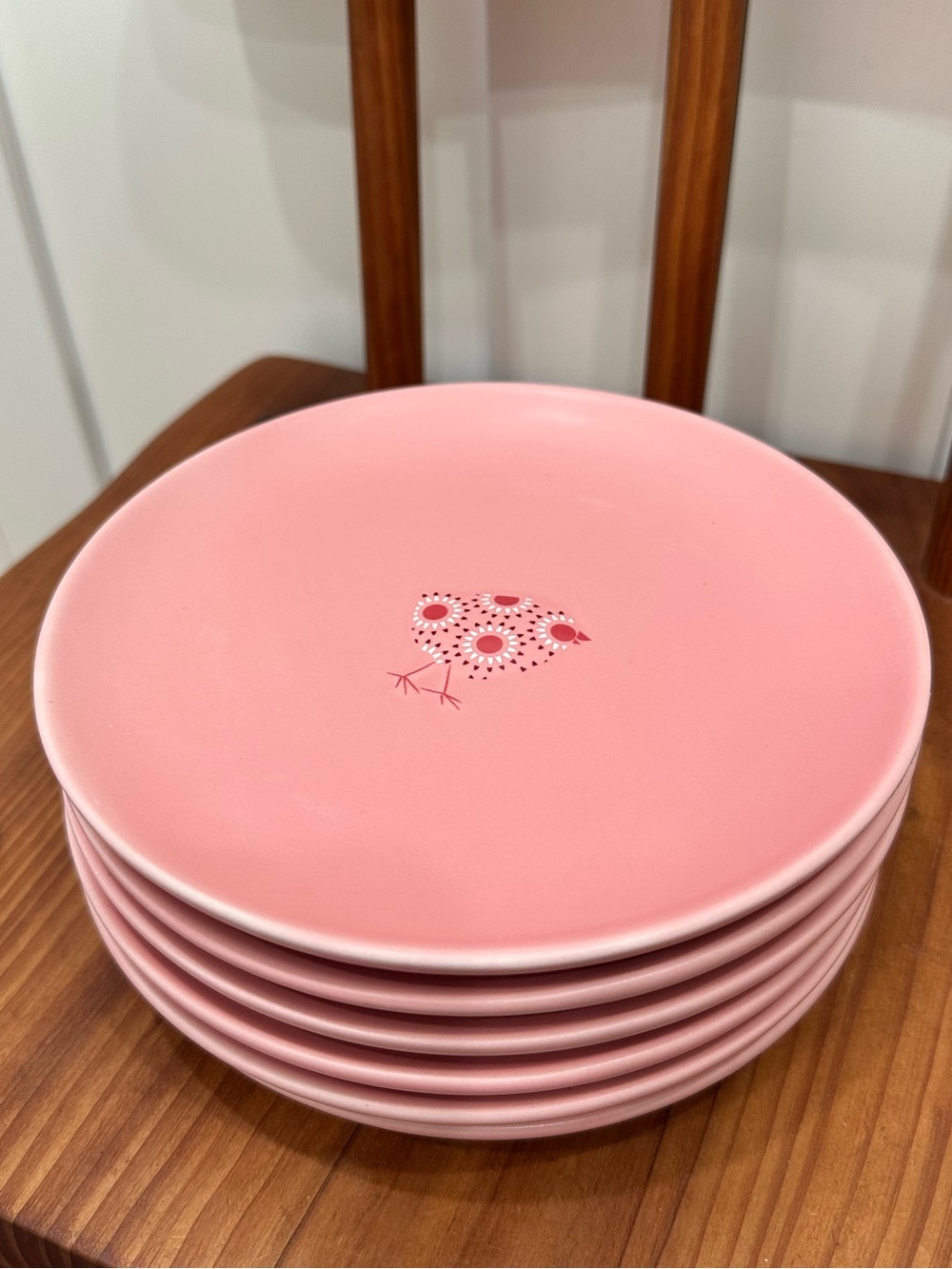 Set of 6 Target easter 2010 Pink chick Plates 6.5in